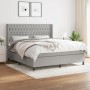 Cama box spring con colchón tela gris claro 180x200 cm de vidaXL, Camas y somieres - Ref: Foro24-3131689, Precio: 653,47 €, D...