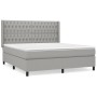 Box spring bed with light gray fabric mattress 180x200 cm by vidaXL, Beds and slatted bases - Ref: Foro24-3131689, Price: 653...