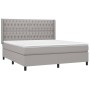 Cama box spring con colchón tela gris claro 180x200 cm de vidaXL, Camas y somieres - Ref: Foro24-3131689, Precio: 653,47 €, D...