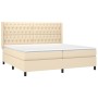 Box spring bed with cream fabric mattress 200x200 cm by vidaXL, Beds and slatted bases - Ref: Foro24-3131702, Price: 751,41 €...