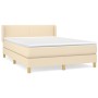 Cama box spring con colchón tela color crema 140x200 cm de vidaXL, Camas y somieres - Ref: Foro24-3130118, Precio: 467,68 €, ...