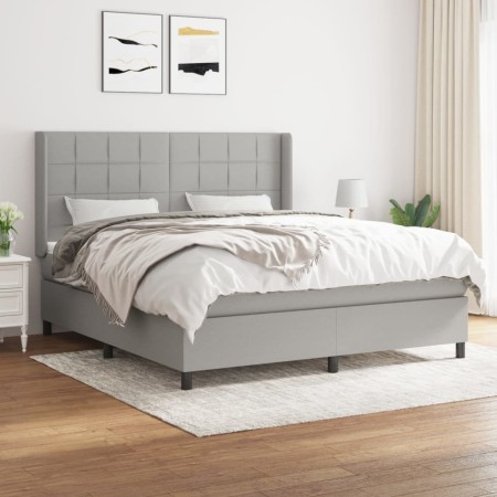 Cama box spring con colchón tela gris claro 180x200 cm de vidaXL, Camas y somieres - Ref: Foro24-3131449, Precio: 627,40 €, D...