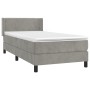 Cama box spring con colchón terciopelo gris claro 80x200 cm de vidaXL, Camas y somieres - Ref: Foro24-3130865, Precio: 283,85...