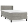 Box spring bed with light gray velvet mattress 90x190 cm by vidaXL, Beds and slatted bases - Ref: Foro24-3130811, Price: 307,...