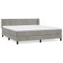 Box spring bed with light gray velvet mattress 180x200 cm by vidaXL, Beds and slatted bases - Ref: Foro24-3130853, Price: 536...