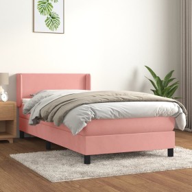 Cama box spring con colchón terciopelo rosa 80x200 cm de vidaXL, Camas y somieres - Ref: Foro24-3130810, Precio: 286,99 €, De...