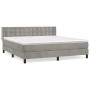 Box spring bed with light gray velvet mattress 160x200 cm by vidaXL, Beds and slatted bases - Ref: Foro24-3131207, Price: 503...