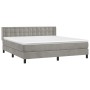 Box spring bed with light gray velvet mattress 160x200 cm by vidaXL, Beds and slatted bases - Ref: Foro24-3131207, Price: 503...