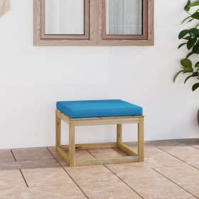 Garden footstool with green impregnated pine wood cushion by vidaXL, Modular outdoor sofas - Ref: Foro24-3065053, Price: 58,9...