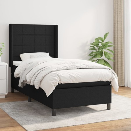 Cama box spring con colchón tela negro 80x200 cm de vidaXL, Camas y somieres - Ref: Foro24-3131387, Precio: 310,38 €, Descuen...