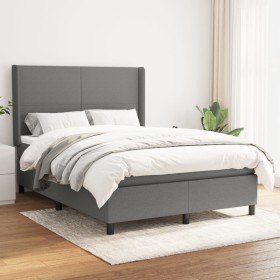 Cama box spring con colchón tela gris oscuro 140x200 cm de vidaXL, Camas y somieres - Ref: Foro24-3131274, Precio: 486,99 €, ...