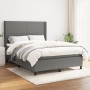 Cama box spring con colchón tela gris oscuro 140x200 cm de vidaXL, Camas y somieres - Ref: Foro24-3131274, Precio: 513,99 €, ...