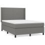 Cama box spring con colchón tela gris oscuro 140x200 cm de vidaXL, Camas y somieres - Ref: Foro24-3131274, Precio: 513,99 €, ...