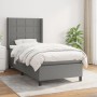 Cama box spring con colchón tela gris oscuro 90x200 cm de vidaXL, Camas y somieres - Ref: Foro24-3131402, Precio: 360,17 €, D...