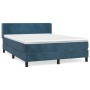 Cama box spring con colchón terciopelo azul oscuro 140x200 cm de vidaXL, Camas y somieres - Ref: Foro24-3130845, Precio: 440,...