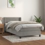 Cama box spring con colchón terciopelo gris claro 100x200 cm de vidaXL, Camas y somieres - Ref: Foro24-3131003, Precio: 352,5...