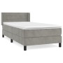 Box spring bed with light gray velvet mattress 100x200 cm by vidaXL, Beds and slatted bases - Ref: Foro24-3131003, Price: 343...