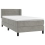 Box spring bed with light gray velvet mattress 100x200 cm by vidaXL, Beds and slatted bases - Ref: Foro24-3131003, Price: 343...