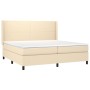 Box spring bed with cream fabric mattress 200x200 cm by vidaXL, Beds and slatted bases - Ref: Foro24-3131302, Price: 690,34 €...