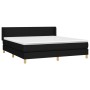 Cama box spring con colchón tela negro 160x200 cm de vidaXL, Camas y somieres - Ref: Foro24-3130123, Precio: 490,58 €, Descue...