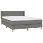 Cama box spring con colchón tela gris oscuro 140x190 cm de vidaXL, Camas y somieres - Ref: Foro24-3130106, Precio: 455,09 €, ...