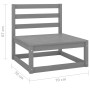 Garden sofa, 2-seater, gray, solid pine wood by vidaXL, Outdoor sofas - Ref: Foro24-3075231, Price: 113,35 €, Discount: %