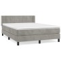 Box spring bed with light gray velvet mattress 140x200 cm by vidaXL, Beds and slatted bases - Ref: Foro24-3130961, Price: 416...