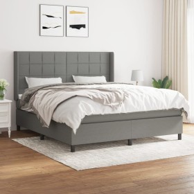 Cama box spring con colchón tela gris oscuro 180x200 cm de vidaXL, Camas y somieres - Ref: Foro24-3131450, Precio: 640,73 €, ...