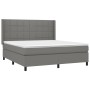 Cama box spring con colchón tela gris oscuro 180x200 cm de vidaXL, Camas y somieres - Ref: Foro24-3131450, Precio: 642,87 €, ...