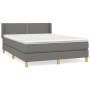 Cama box spring con colchón tela gris oscuro 140x190 cm de vidaXL, Camas y somieres - Ref: Foro24-3130186, Precio: 418,99 €, ...