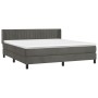 Boxspringbett mit dunkelgrauer Samtmatratze 160x200 cm von vidaXL, Betten und Lattenroste - Ref: Foro24-3131088, Preis: 482,0...