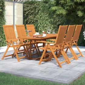 Garten-Essgruppe 7-teilig aus massivem Akazienholz von vidaXL, Gartensets - Ref: Foro24-3079639, Preis: 716,44 €, Rabatt: %