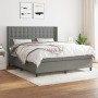 Cama box spring con colchón tela gris oscuro 180x200 cm de vidaXL, Camas y somieres - Ref: Foro24-3131770, Precio: 613,11 €, ...