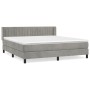 Cama box spring con colchón terciopelo gris claro 160x200 cm de vidaXL, Camas y somieres - Ref: Foro24-3131087, Precio: 489,5...