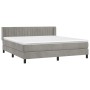 Box spring bed with light gray velvet mattress 160x200 cm by vidaXL, Beds and slatted bases - Ref: Foro24-3131087, Price: 498...