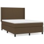 Cama box spring con colchón tela marrón oscuro 140x190 cm de vidaXL, Camas y somieres - Ref: Foro24-3131268, Precio: 493,99 €...