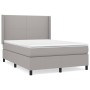 Box spring bed with light gray fabric mattress 140x190 cm by vidaXL, Beds and slatted bases - Ref: Foro24-3131265, Price: 509...