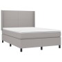 Box spring bed with light gray fabric mattress 140x190 cm by vidaXL, Beds and slatted bases - Ref: Foro24-3131265, Price: 509...