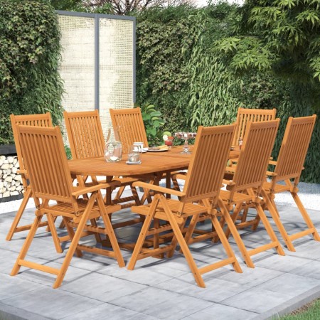 Juego de comedor para jardín 9 piezas madera maciza de acacia de vidaXL, Conjuntos de jardín - Ref: Foro24-3079640, Precio: 8...