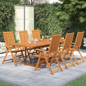 Garten-Essgruppe 7-teilig aus massivem Akazienholz von vidaXL, Gartensets - Ref: Foro24-3079641, Preis: 723,08 €, Rabatt: %