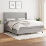 Box spring bed with light gray fabric mattress 160x200 cm by vidaXL, Beds and slatted bases - Ref: Foro24-3131281, Price: 588...