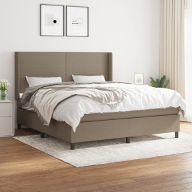 Box spring bed with taupe gray fabric mattress 180x200 cm by vidaXL, Beds and slatted bases - Ref: Foro24-3131293, Price: 652...