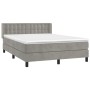 Cama box spring con colchón terciopelo gris claro 140x190 cm de vidaXL, Camas y somieres - Ref: Foro24-3131195, Precio: 462,4...