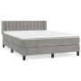 Cama box spring con colchón terciopelo gris claro 140x200 cm de vidaXL, Camas y somieres - Ref: Foro24-3131201, Precio: 448,5...