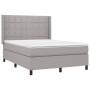 Box spring bed with light gray fabric mattress 140x190 cm by vidaXL, Beds and slatted bases - Ref: Foro24-3131425, Price: 547...