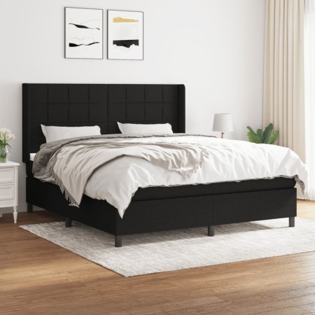 Box spring bed with black fabric mattress 180x200 cm by vidaXL, Beds and slatted bases - Ref: Foro24-3131451, Price: 644,65 €...