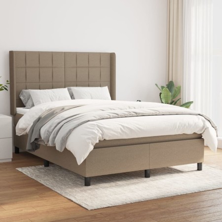 Cama box spring con colchón tela gris taupe 140x200 cm de vidaXL, Camas y somieres - Ref: Foro24-3131437, Precio: 539,35 €, D...