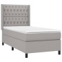 Box spring bed with light gray fabric mattress 100x200 cm by vidaXL, Beds and slatted bases - Ref: Foro24-3131649, Price: 373...