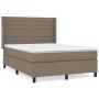 Box spring bed with taupe gray fabric mattress 140x200 cm by vidaXL, Beds and slatted bases - Ref: Foro24-3131517, Price: 548...