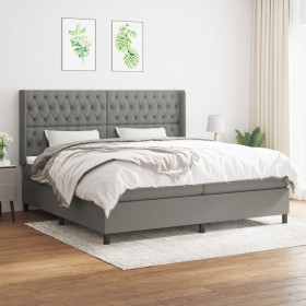 Cama box spring con colchón tela gris oscuro 200x200 cm de vidaXL, Camas y somieres - Ref: Foro24-3131698, Precio: 720,26 €, ...